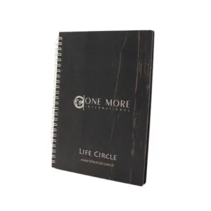 One More Logolu Ahşap Defter